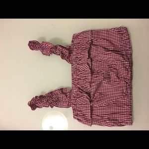 Squared red and white crop top